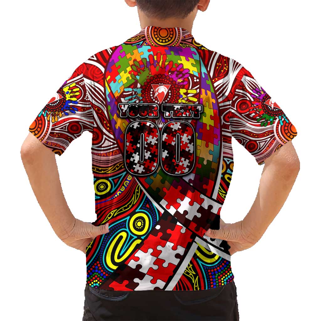 Autism Awareness Australia Sydney Swans Family Matching Tank Maxi Dress and Hawaiian Shirt Aboriginal Indigenous Art