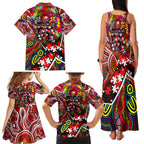 Autism Awareness Australia Sydney Swans Family Matching Tank Maxi Dress and Hawaiian Shirt Aboriginal Indigenous Art