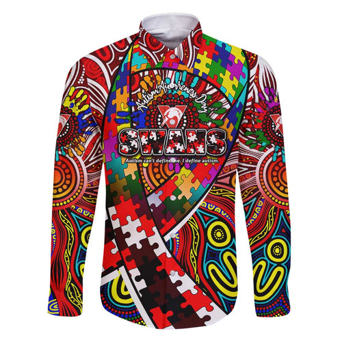 Autism Awareness Australia Sydney Swans Family Matching Tank Maxi Dress and Hawaiian Shirt Aboriginal Indigenous Art