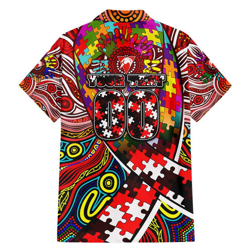 Autism Awareness Australia Sydney Swans Hawaiian Shirt Aboriginal Indigenous Art