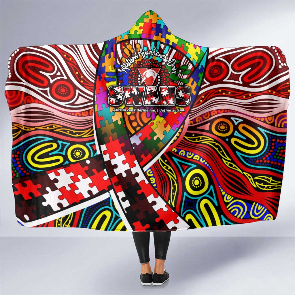 Autism Awareness Australia Sydney Swans Hooded Blanket Aboriginal Indigenous Art