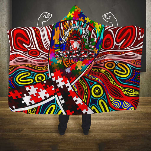 Autism Awareness Australia Sydney Swans Hooded Blanket Aboriginal Indigenous Art