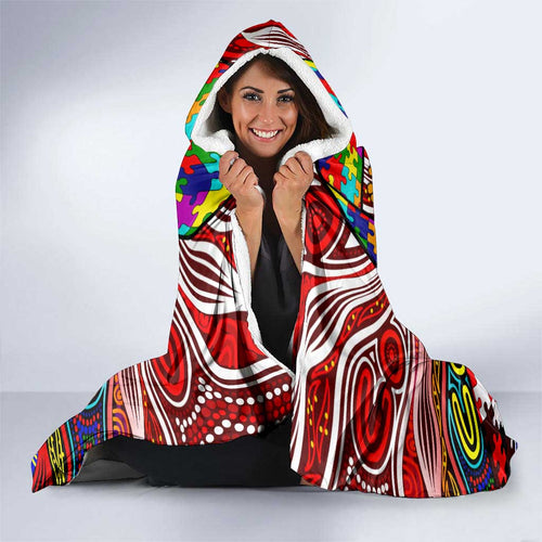 Autism Awareness Australia Sydney Swans Hooded Blanket Aboriginal Indigenous Art