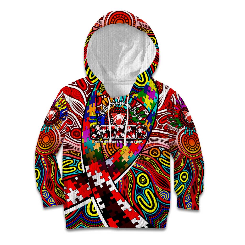 Autism Awareness Australia Sydney Swans Kid Hoodie Aboriginal Indigenous Art