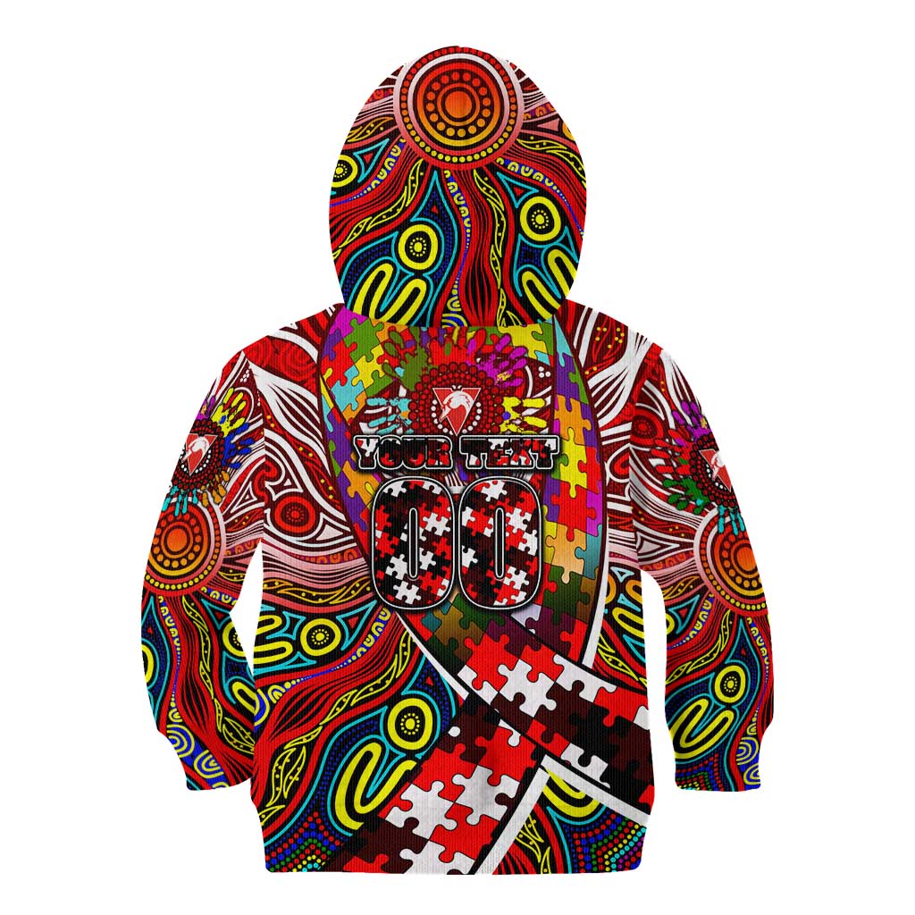 Autism Awareness Australia Sydney Swans Kid Hoodie Aboriginal Indigenous Art