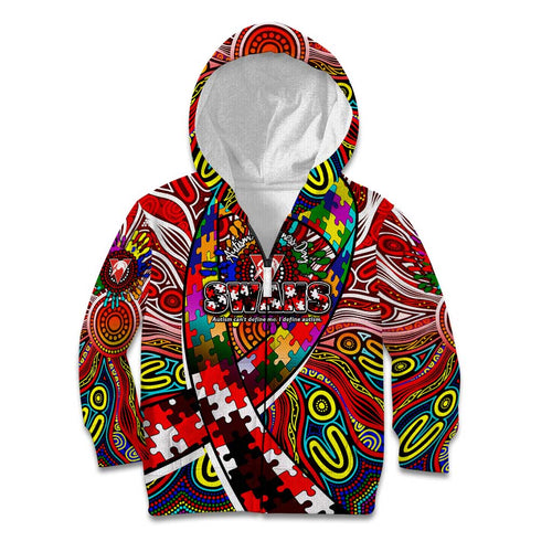 Autism Awareness Australia Sydney Swans Kid Hoodie Aboriginal Indigenous Art