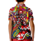 Autism Awareness Australia Sydney Swans Kid Polo Shirt Aboriginal Indigenous Art
