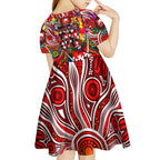 Autism Awareness Australia Sydney Swans Kid Short Sleeve Dress Aboriginal Indigenous Art