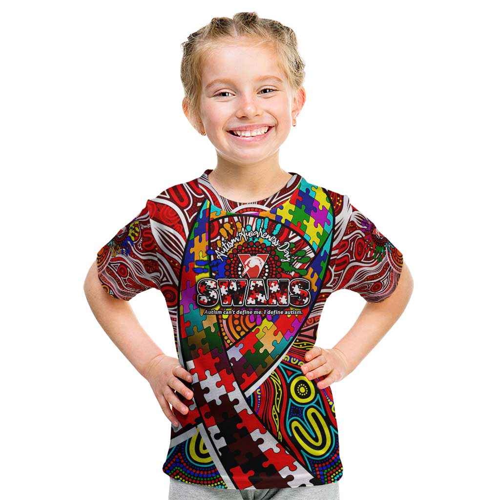 Autism Awareness Australia Sydney Swans Kid T Shirt Aboriginal Indigenous Art