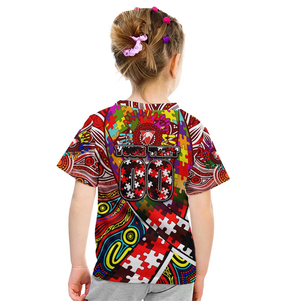 Autism Awareness Australia Sydney Swans Kid T Shirt Aboriginal Indigenous Art