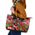 Autism Awareness Australia Sydney Swans Leather Tote Bag Aboriginal Indigenous Art