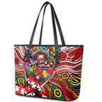 Autism Awareness Australia Sydney Swans Leather Tote Bag Aboriginal Indigenous Art