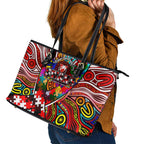 Autism Awareness Australia Sydney Swans Leather Tote Bag Aboriginal Indigenous Art