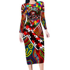 Autism Awareness Australia Sydney Swans Long Sleeve Bodycon Dress Aboriginal Indigenous Art