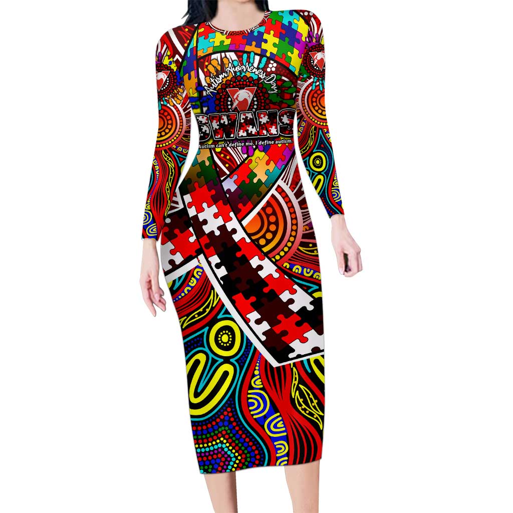 Autism Awareness Australia Sydney Swans Long Sleeve Bodycon Dress Aboriginal Indigenous Art