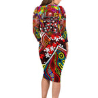Autism Awareness Australia Sydney Swans Long Sleeve Bodycon Dress Aboriginal Indigenous Art