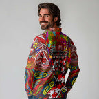 Autism Awareness Australia Sydney Swans Long Sleeve Polo Shirt Aboriginal Indigenous Art