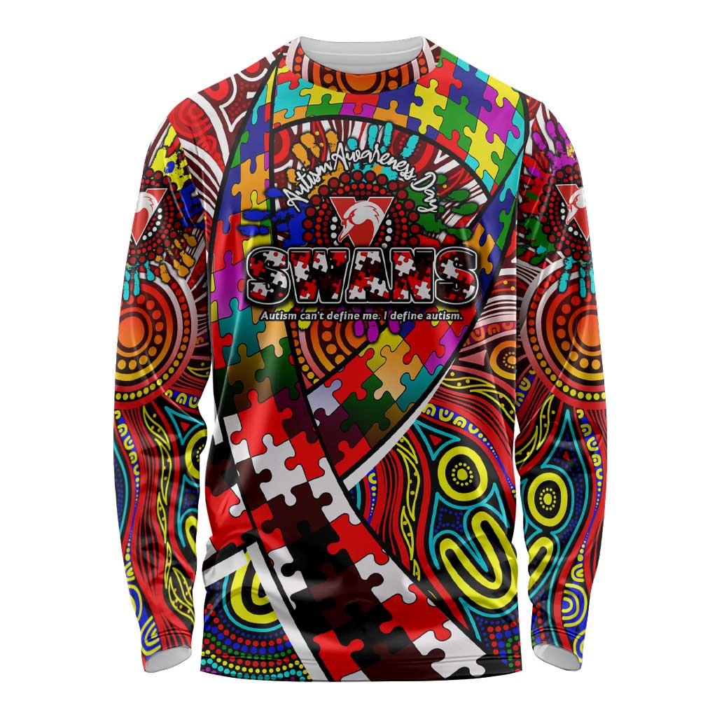 Autism Awareness Australia Sydney Swans Long Sleeve Shirt Aboriginal Indigenous Art