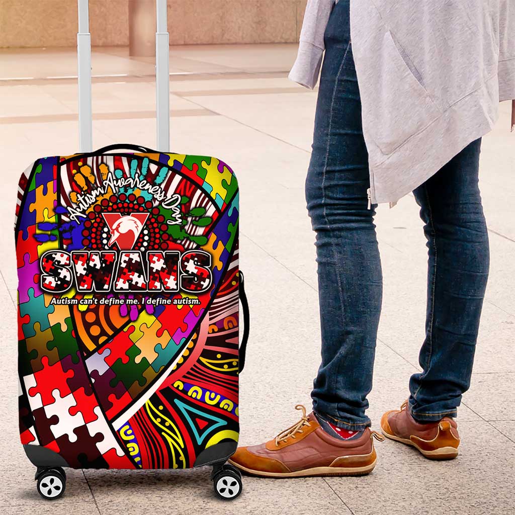Autism Awareness Australia Sydney Swans Luggage Cover Aboriginal Indigenous Art