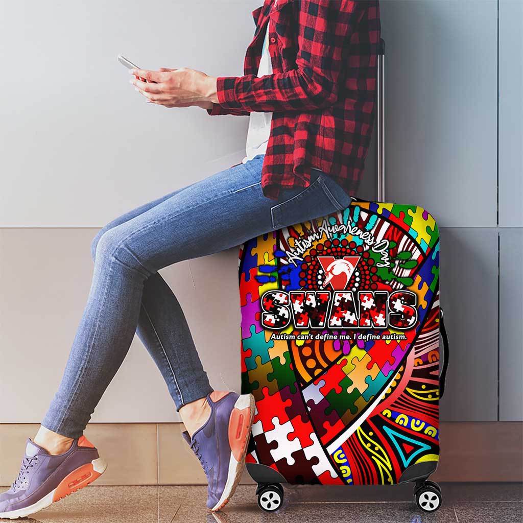 Autism Awareness Australia Sydney Swans Luggage Cover Aboriginal Indigenous Art