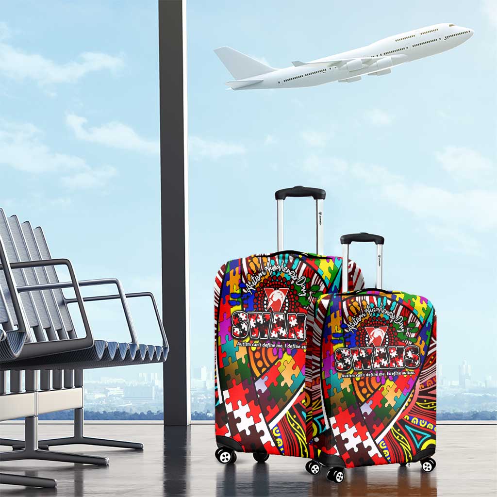 Autism Awareness Australia Sydney Swans Luggage Cover Aboriginal Indigenous Art