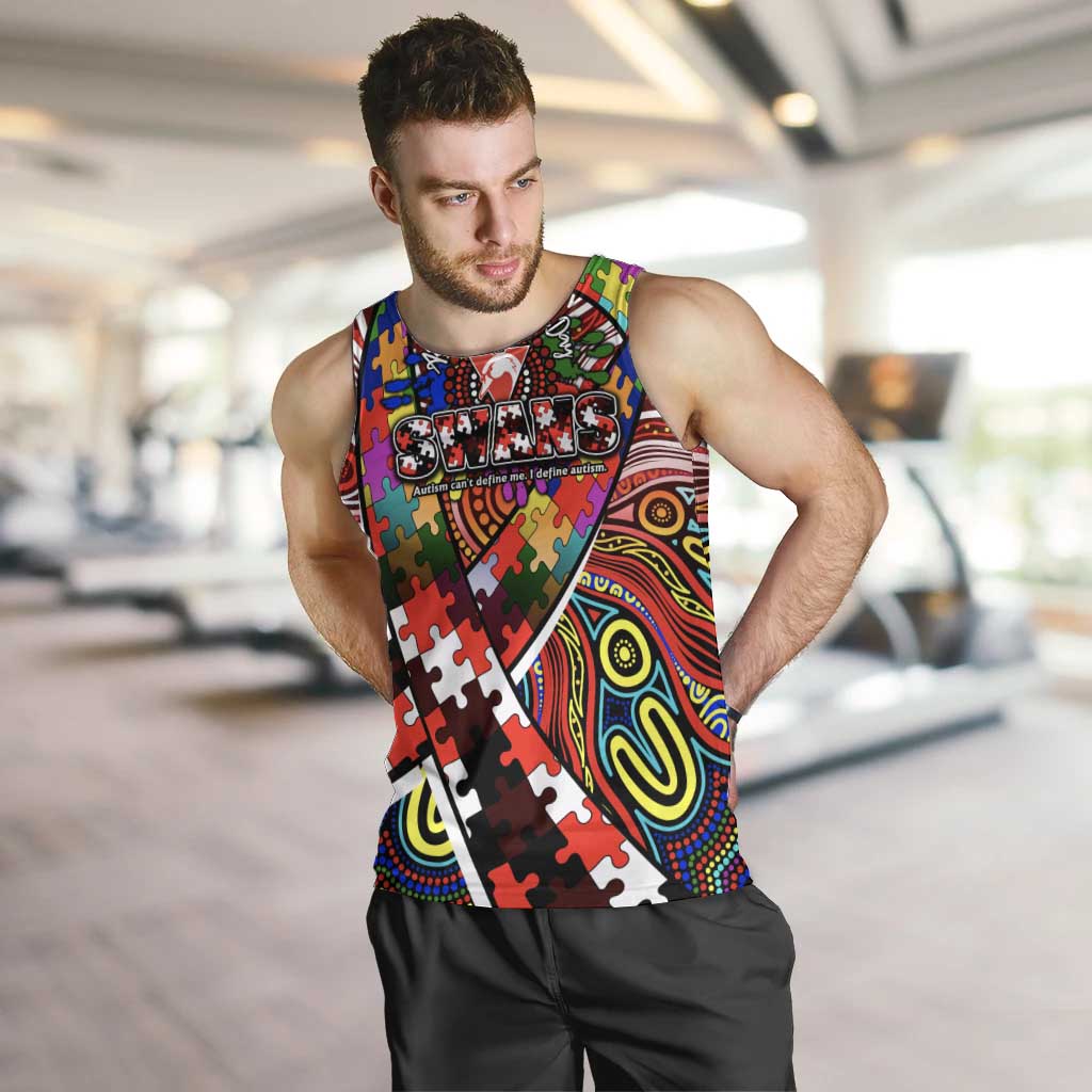 Autism Awareness Australia Sydney Swans Men Tank Top Aboriginal Indigenous Art
