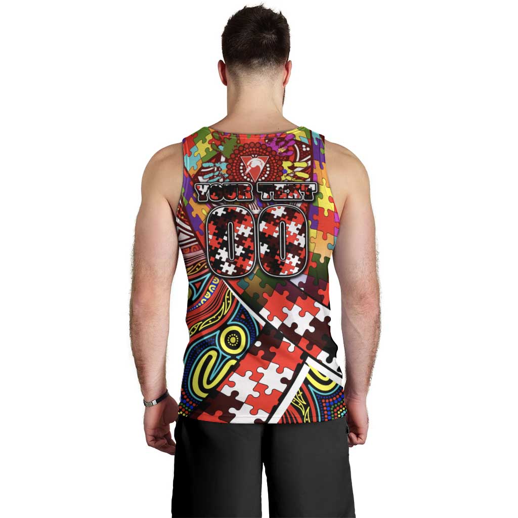 Autism Awareness Australia Sydney Swans Men Tank Top Aboriginal Indigenous Art