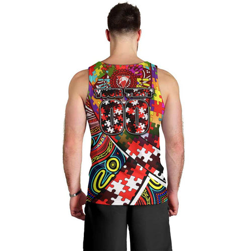 Autism Awareness Australia Sydney Swans Men Tank Top Aboriginal Indigenous Art