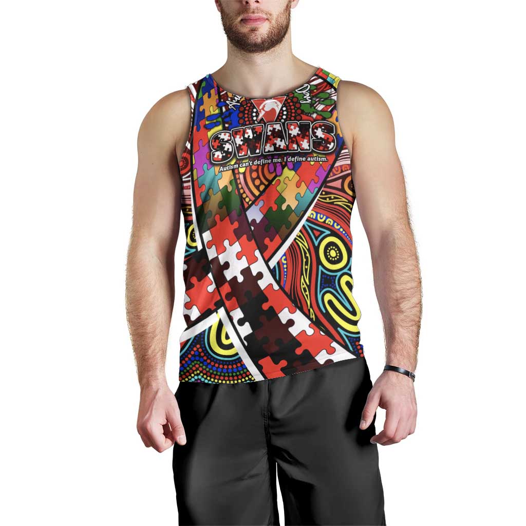 Autism Awareness Australia Sydney Swans Men Tank Top Aboriginal Indigenous Art