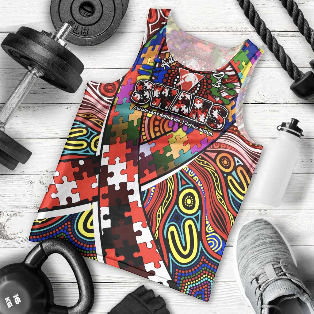 Autism Awareness Australia Sydney Swans Men Tank Top Aboriginal Indigenous Art