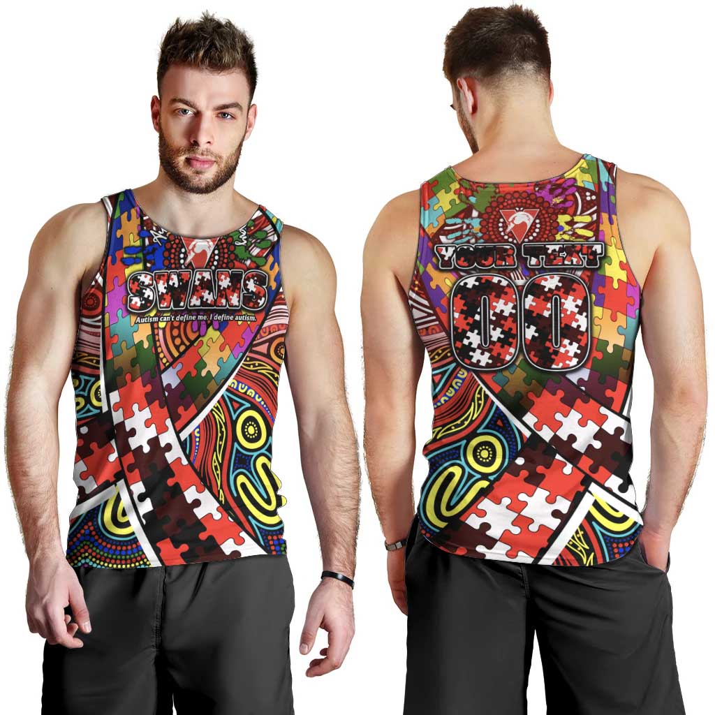 Autism Awareness Australia Sydney Swans Men Tank Top Aboriginal Indigenous Art