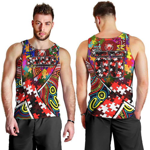 Autism Awareness Australia Sydney Swans Men Tank Top Aboriginal Indigenous Art