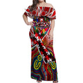 Autism Awareness Australia Sydney Swans Off Shoulder Maxi Dress Aboriginal Indigenous Art
