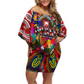 Autism Awareness Australia Sydney Swans Off Shoulder Short Dress Aboriginal Indigenous Art