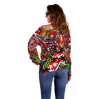 Autism Awareness Australia Sydney Swans Off Shoulder Sweater Aboriginal Indigenous Art
