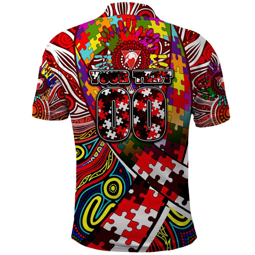 Autism Awareness Australia Sydney Swans Polo Shirt Aboriginal Indigenous Art