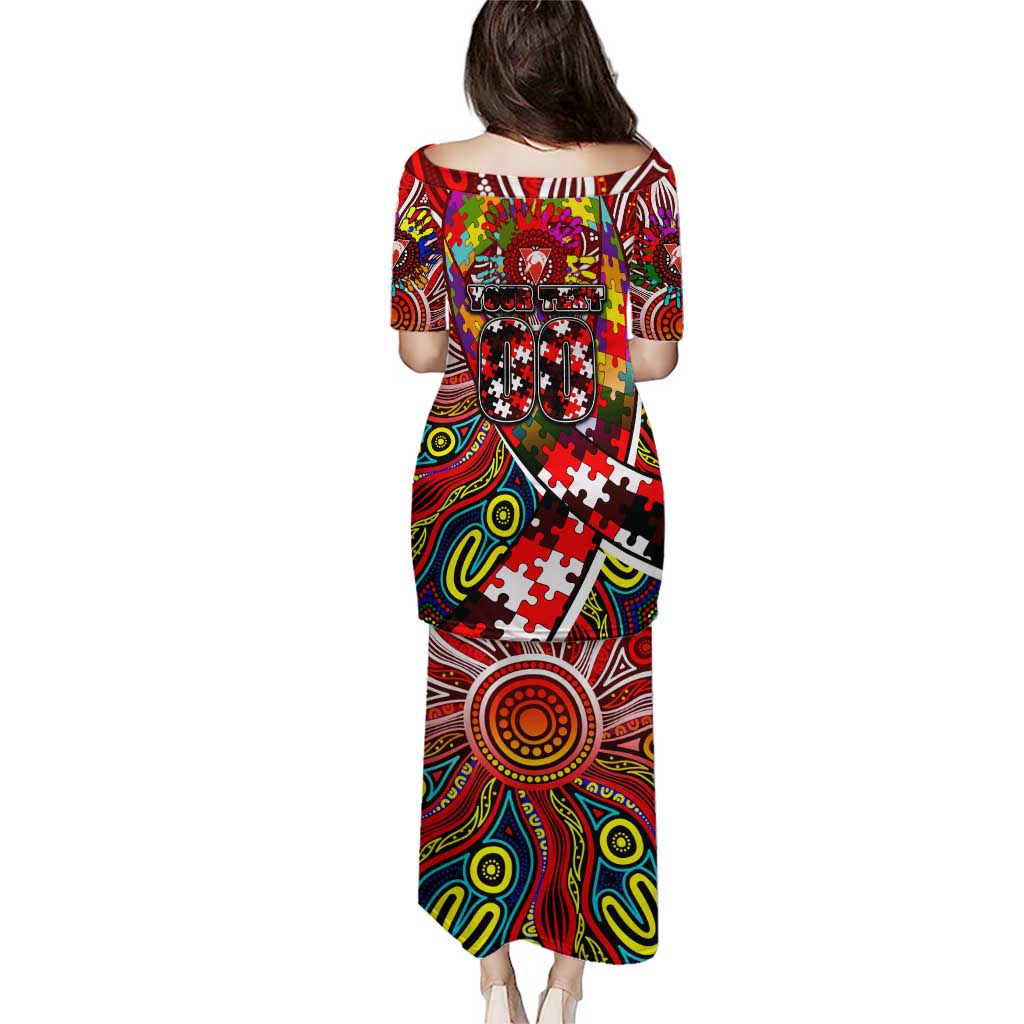 Autism Awareness Australia Sydney Swans Puletasi Aboriginal Indigenous Art