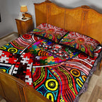 Autism Awareness Australia Sydney Swans Quilt Bed Set Aboriginal Indigenous Art