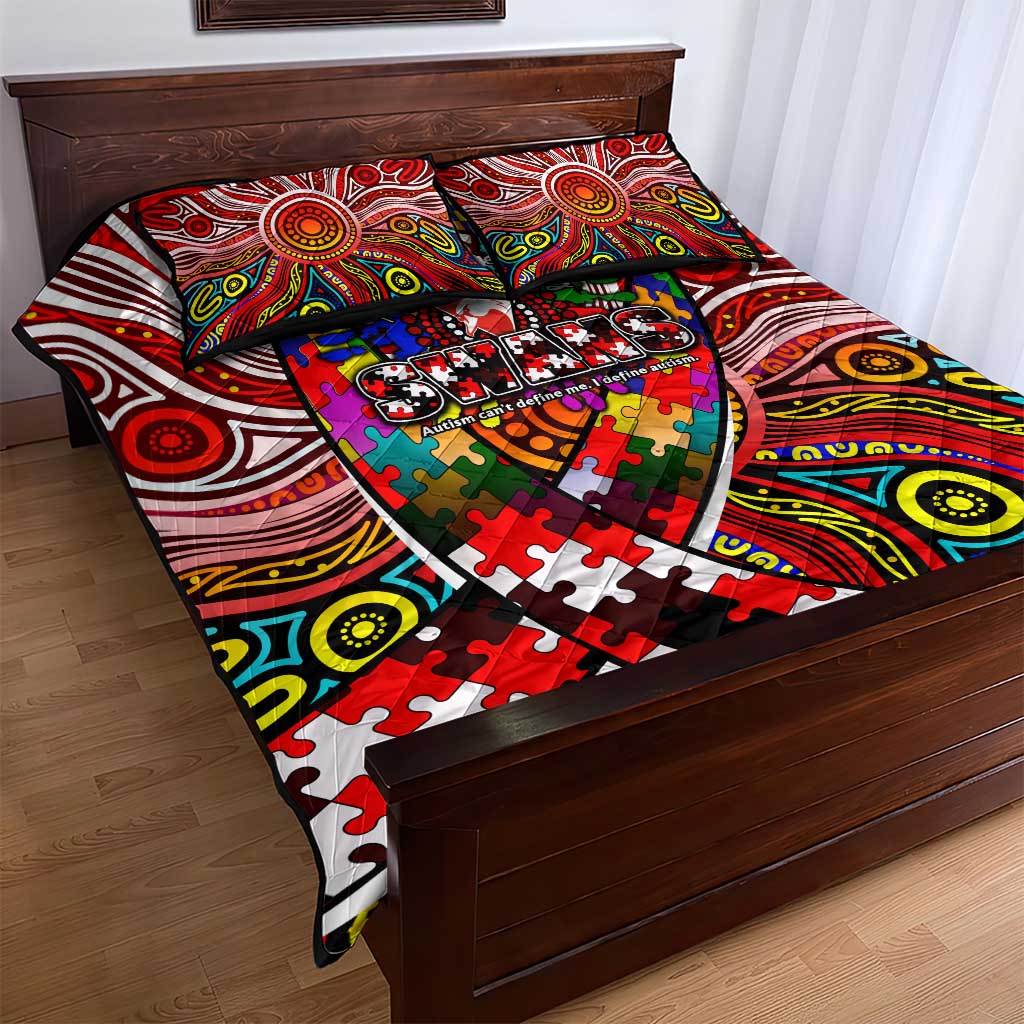 Autism Awareness Australia Sydney Swans Quilt Bed Set Aboriginal Indigenous Art