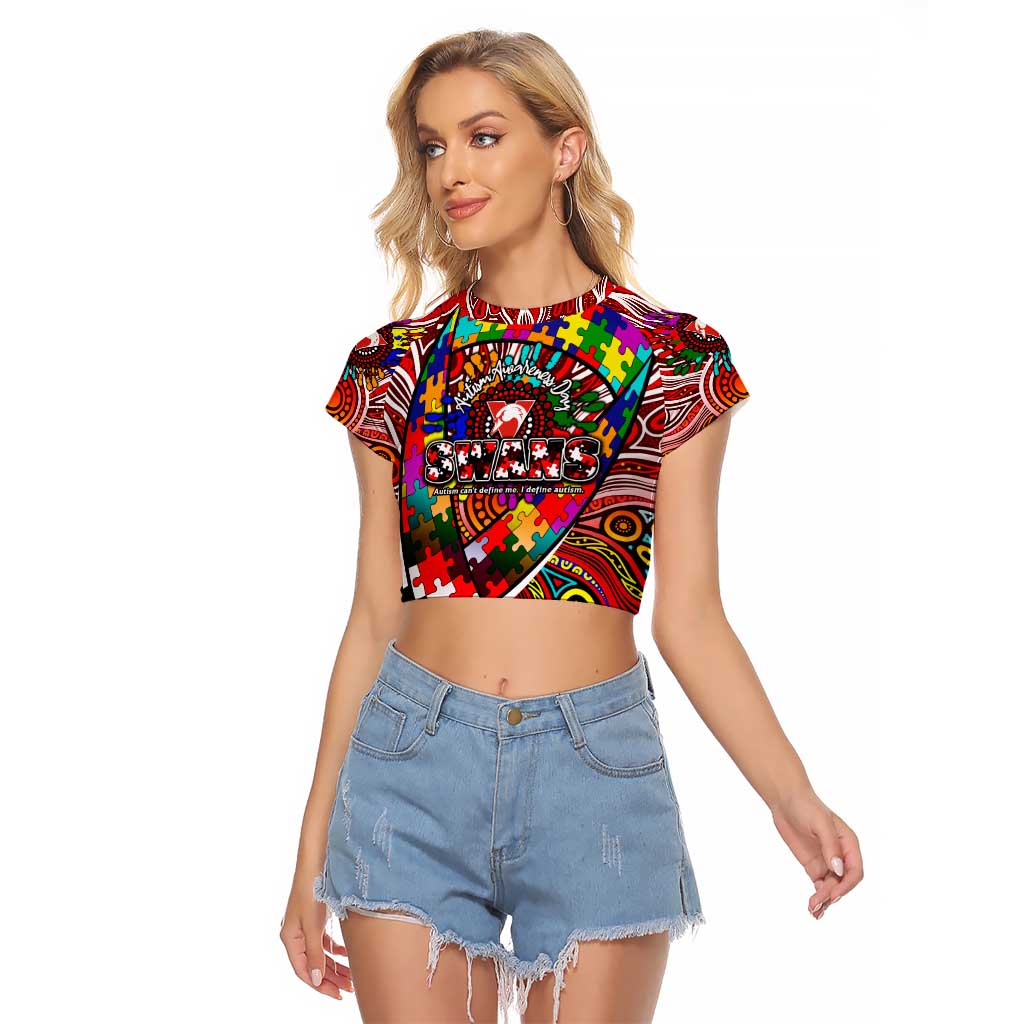 Autism Awareness Australia Sydney Swans Raglan Cropped T Shirt Aboriginal Indigenous Art