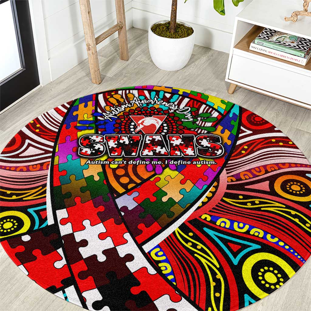 Autism Awareness Australia Sydney Swans Round Carpet Aboriginal Indigenous Art