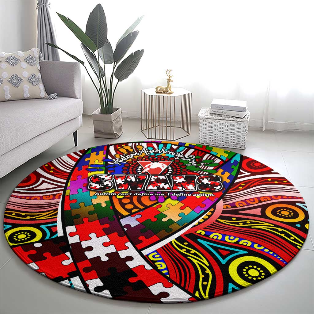 Autism Awareness Australia Sydney Swans Round Carpet Aboriginal Indigenous Art