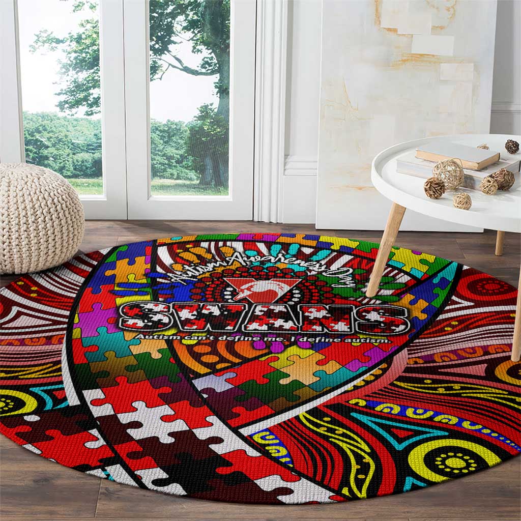 Autism Awareness Australia Sydney Swans Round Carpet Aboriginal Indigenous Art