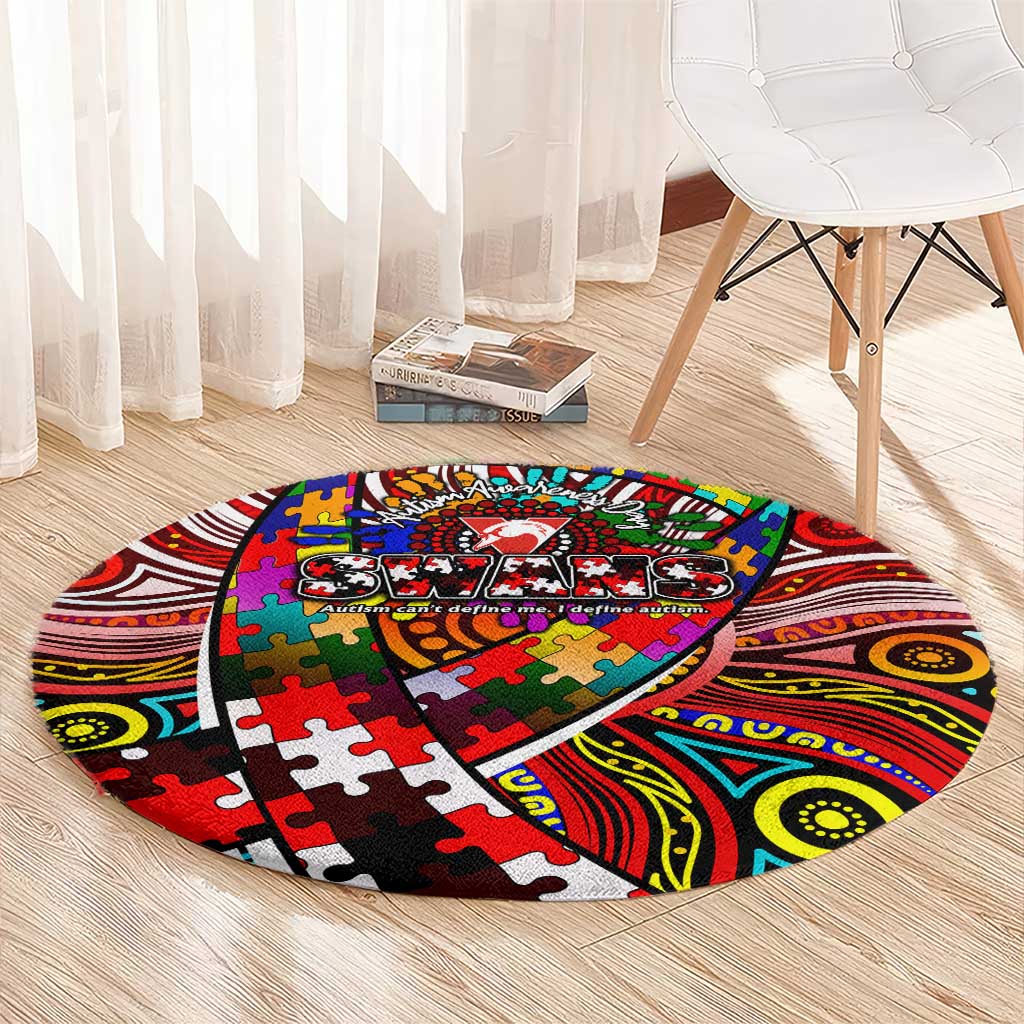 Autism Awareness Australia Sydney Swans Round Carpet Aboriginal Indigenous Art