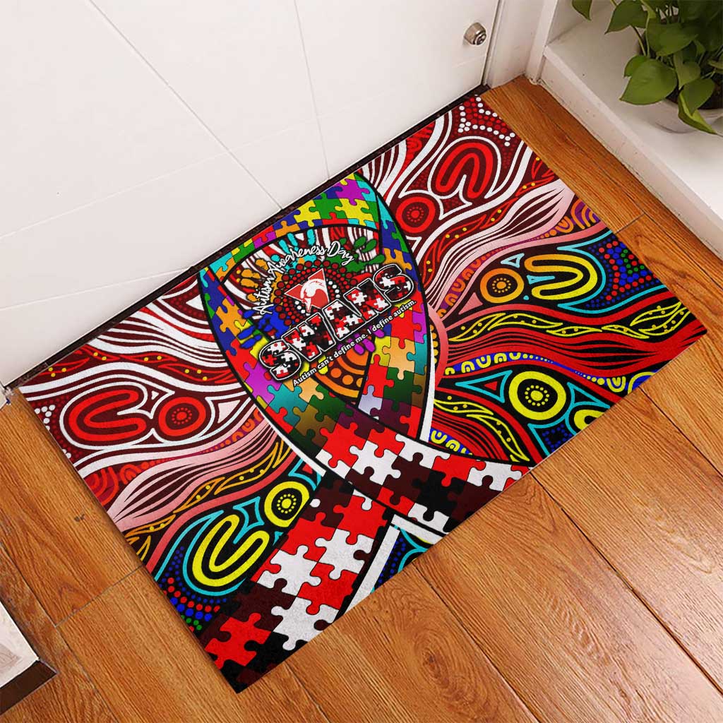 Autism Awareness Australia Sydney Swans Rubber Doormat Aboriginal Indigenous Art