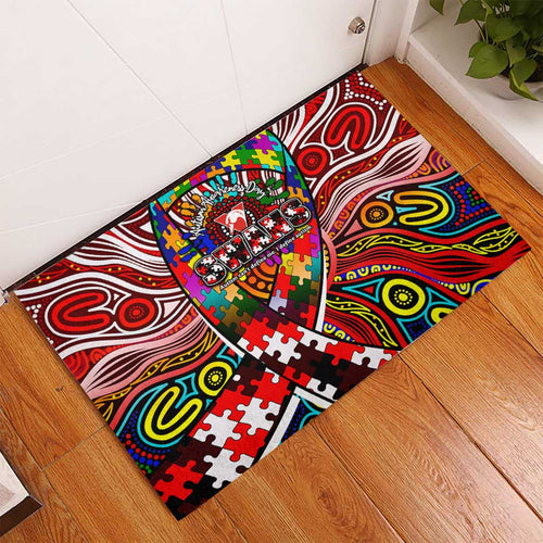 Autism Awareness Australia Sydney Swans Rubber Doormat Aboriginal Indigenous Art