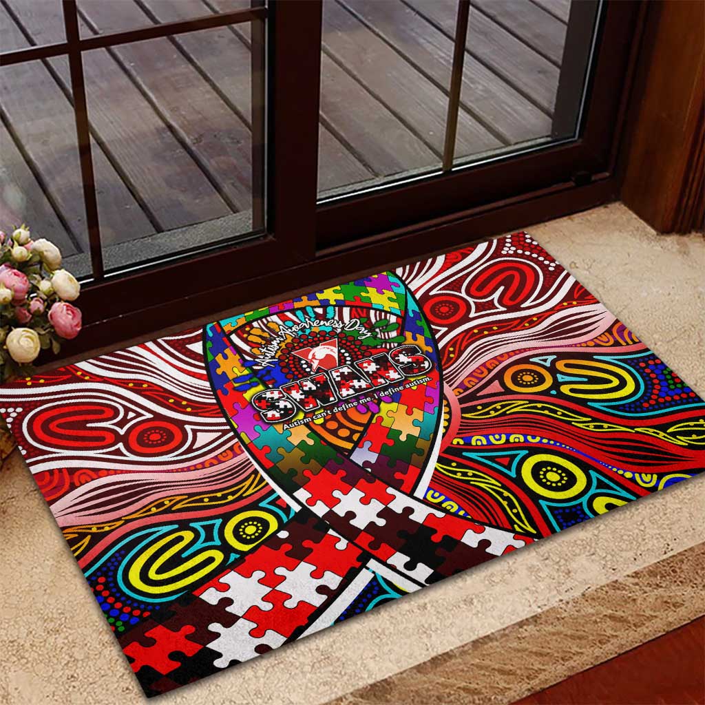 Autism Awareness Australia Sydney Swans Rubber Doormat Aboriginal Indigenous Art