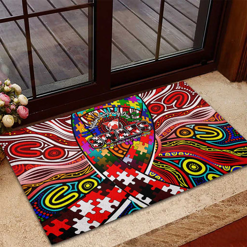 Autism Awareness Australia Sydney Swans Rubber Doormat Aboriginal Indigenous Art