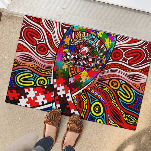 Autism Awareness Australia Sydney Swans Rubber Doormat Aboriginal Indigenous Art