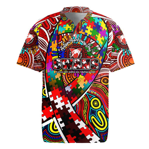 Autism Awareness Australia Sydney Swans Rugby Jersey Aboriginal Indigenous Art